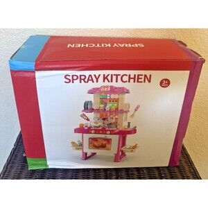 Jukudahu Spray Kitchen Playset Kids Toy W/Pretend Food, Pots & Pans + More NEW